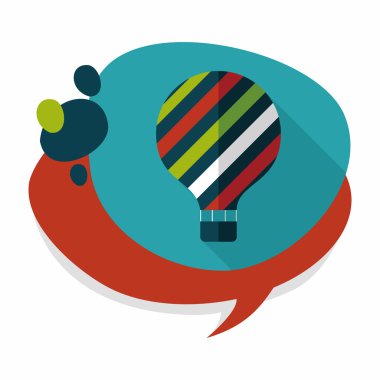 sıcak hava balonu uzun gölge düz simgesiyle