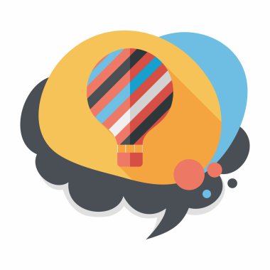 sıcak hava balonu uzun gölge düz simgesiyle