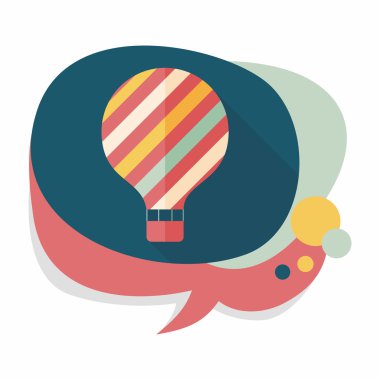 sıcak hava balonu uzun gölge düz simgesiyle