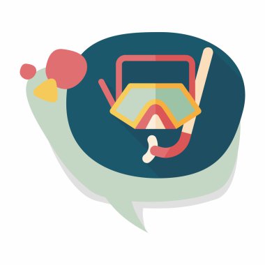 uzun gölge maskesi ve şnorkel düz simgesi