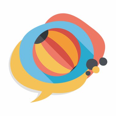 긴 그림자와 비치 볼 플랫 아이콘