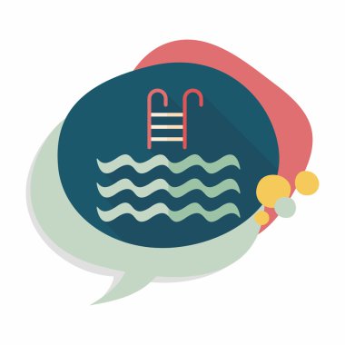 uzun gölge havuzu düz simgesi