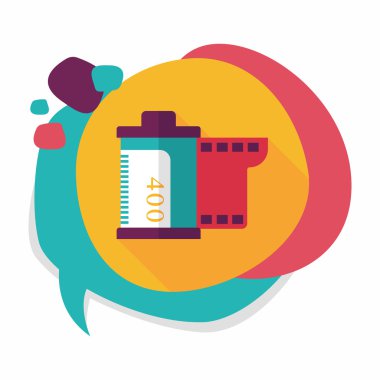 kamera film, uzun gölge ile düz simgesi