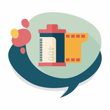 kamera film, uzun gölge ile düz simgesi