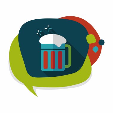 uzun gölge ile bira düz simgesi