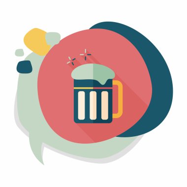 uzun gölge ile bira düz simgesi