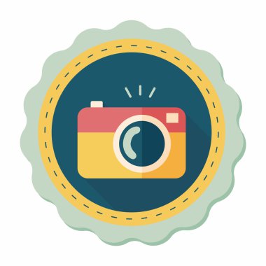 uzun gölge ile kamera düz simgesi