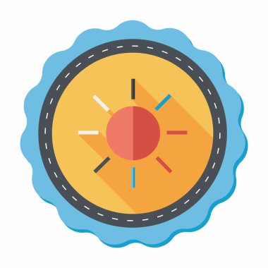 uzun gölge güneş düz simgesi