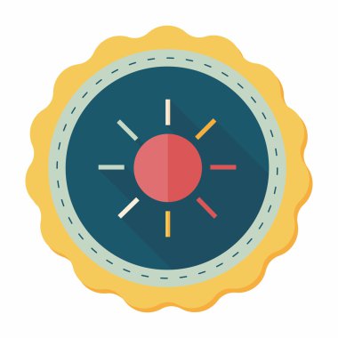 uzun gölge güneş düz simgesi