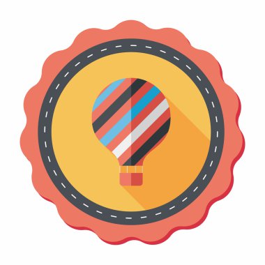 sıcak hava balonu uzun gölge düz simgesiyle