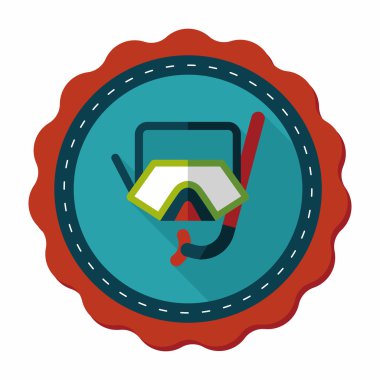 uzun gölge maskesi ve şnorkel düz simgesi