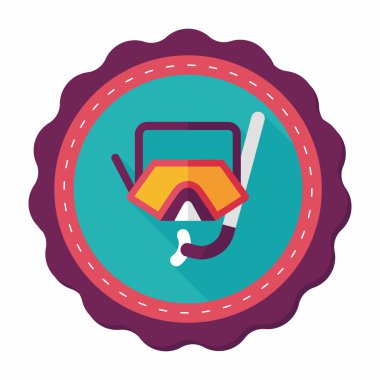 uzun gölge maskesi ve şnorkel düz simgesi