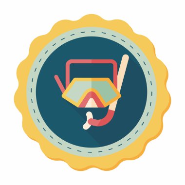 uzun gölge maskesi ve şnorkel düz simgesi