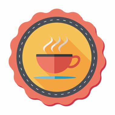 uzun gölge ile kahve düz simgesi