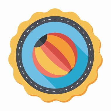 긴 그림자와 비치 볼 플랫 아이콘