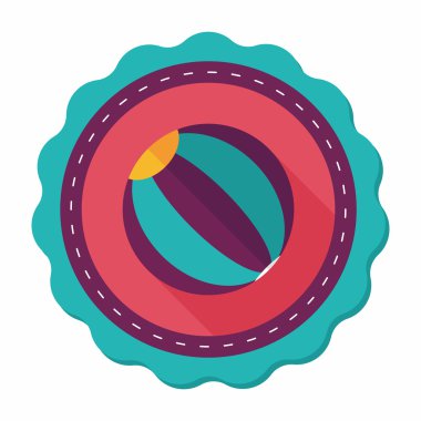 긴 그림자와 비치 볼 플랫 아이콘