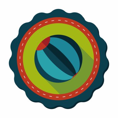 긴 그림자와 비치 볼 플랫 아이콘