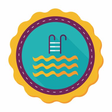 uzun gölge havuzu düz simgesi