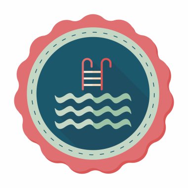 uzun gölge havuzu düz simgesi