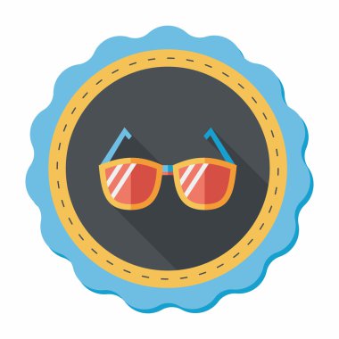 uzun gölge güneş gözlüğü düz simgesi