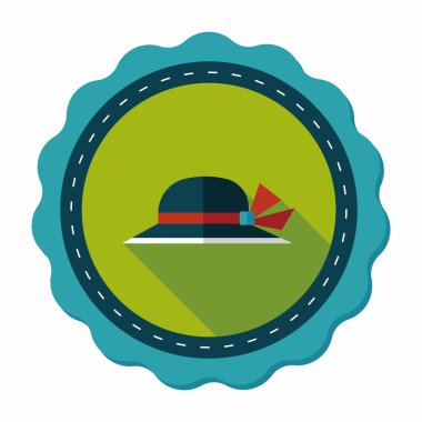 kadın şapka uzun gölge düz simgesiyle