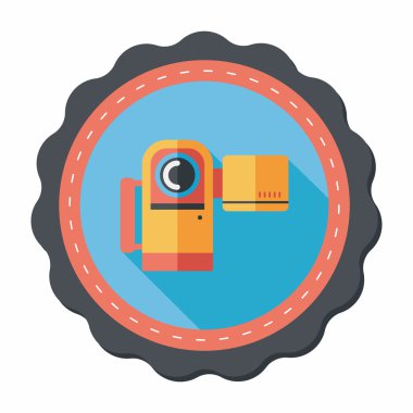 uzun gölge ile video kamera düz simgesi