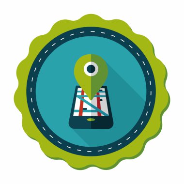 uzun gölge ile gezinti kavramı düz simgesi