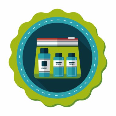 uzun gölge ile kozmetik kapları düz simgesi