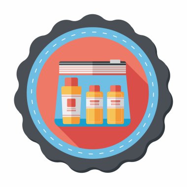 uzun gölge ile kozmetik kapları düz simgesi