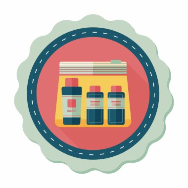 uzun gölge ile kozmetik kapları düz simgesi