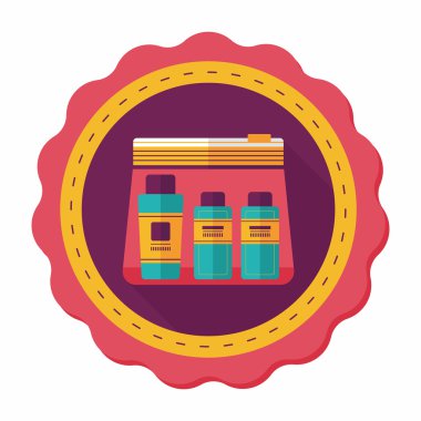 uzun gölge ile kozmetik kapları düz simgesi