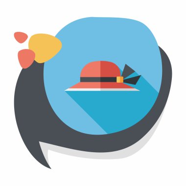 kadın şapka uzun gölge düz simgesiyle