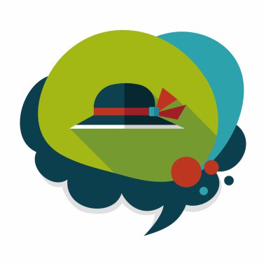 kadın şapka uzun gölge düz simgesiyle