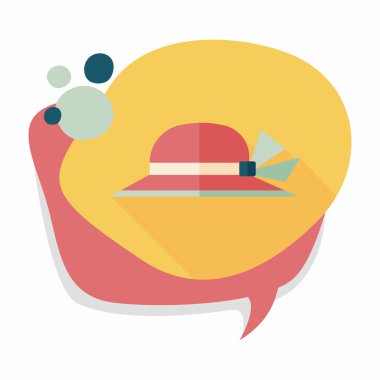 kadın şapka uzun gölge düz simgesiyle