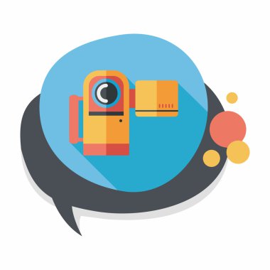 uzun gölge ile video kamera düz simgesi