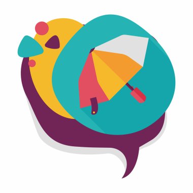 şemsiye uzun gölge düz simgesi