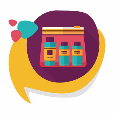 uzun gölge ile kozmetik kapları düz simgesi