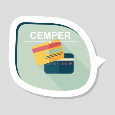 kredi kartı ile uzun gölge düz simgesi