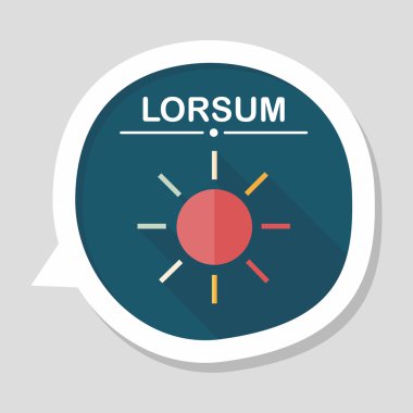 uzun gölge güneş düz simgesi