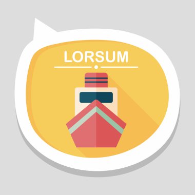 tekne ile uzun gölge düz simgesi