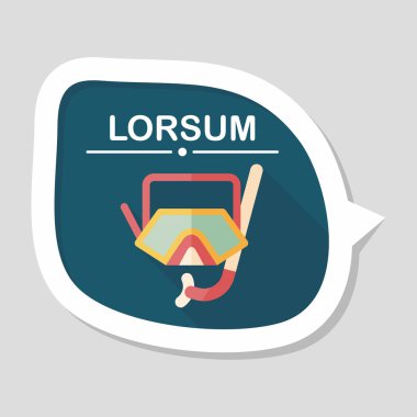 uzun gölge maskesi ve şnorkel düz simgesi