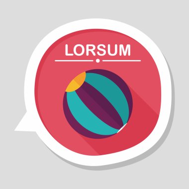 긴 그림자와 비치 볼 플랫 아이콘