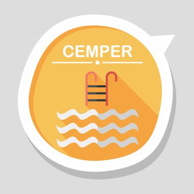 uzun gölge havuzu düz simgesi