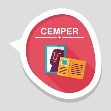 kartpostal uzun gölge düz simgesi