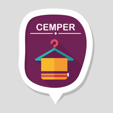 havlu askısı uzun gölge düz simgesiyle