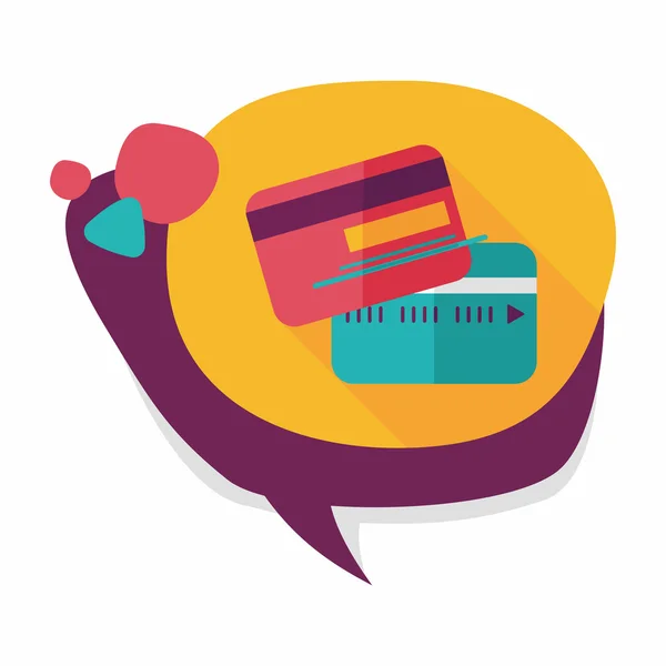 Creditcard platte pictogram met lange schaduw — Stockvector