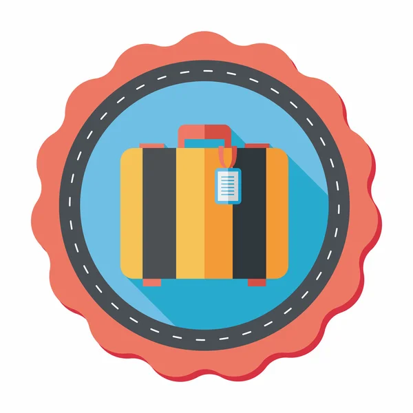 Ročníku cestovní kufry, ploché ikony s dlouhý stín — Stockový vektor