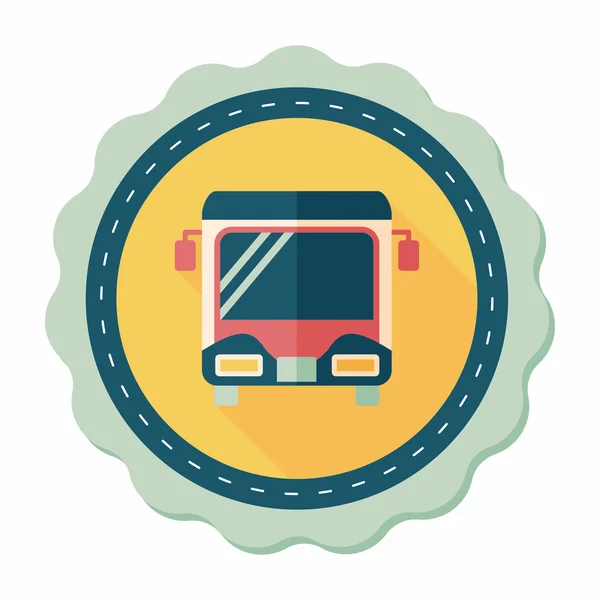 Transport autobusowy płaskie ikona długi cień — Wektor stockowy