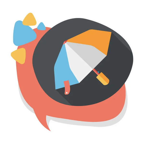 Umbrella flat icon with long shadow — Stock Vector