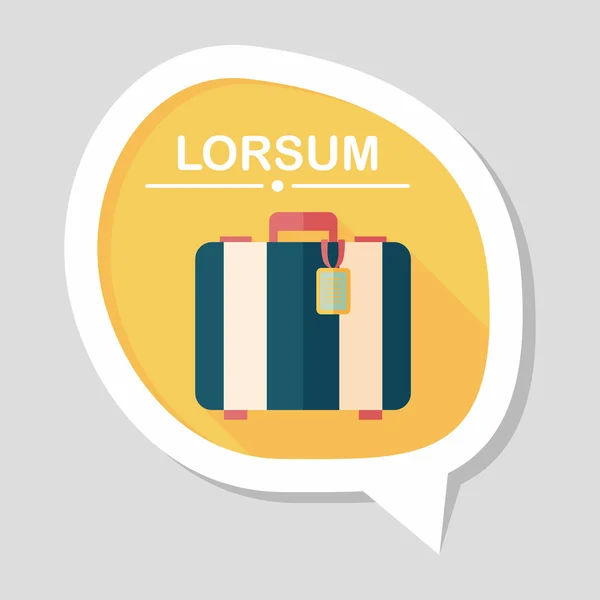 Урожай подорожі валізи, плоский значок з довгою тіні — стоковий вектор